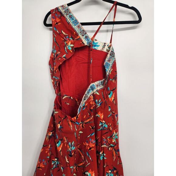 NWT Anthropologie Sleeveless Asymmetrical Floral Linen Midi Dress Sz 12 #9K404 - Picture 8 of 14